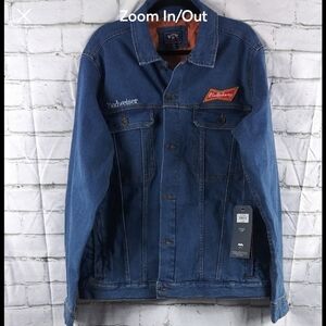 NWT Mens Billabong and Budweisier  collaboration denim  jean jacket. Size XXL